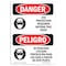 Signmission OSHA Danger Sign, Eye Protection Required Bilingual, 10in X 7in Rigid Plastic, OS-DS-P-710-VS-1226 OS-DS-P-710-VS-1226 - alternate 1